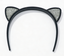 #196 【 Black Silver Glitter Cat Ears Headband】