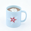 #113 【Light Blue Red Star Snowflake Mug with Simulated Whipped Cream Hot Cocoa 】