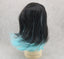 Black Mint Green Ombre Gradient Wig for 18" Doll Custom hair