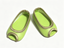【A pair of green open-toe kitten heels with golden binding for 18‘’ doll shoes】