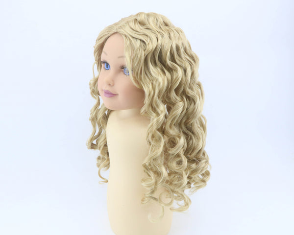 Long Curly Blonde Replacement Wig for Standard 18'' Girl Doll | Soft Synthetic Doll Hairpiece