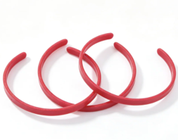 #241 【3Pcs Thin Red Plastic Headband】 Main image
