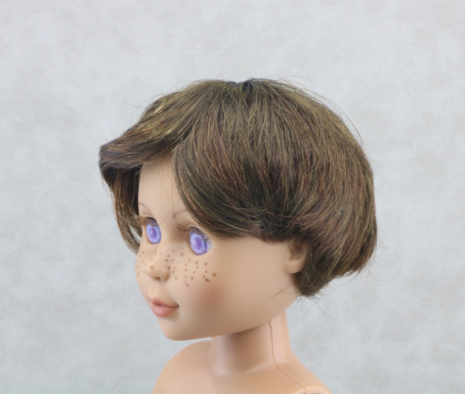 Brown Short Wig for 14.5" Doll hair WellieWishers