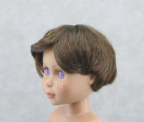 Brown Short Wig for 14.5" Doll hair WellieWishers