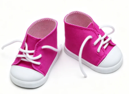 #131 【Pink Lace-Up High Top Canvas Sneaker Boots】 Main image