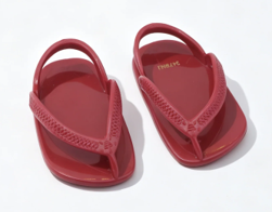 #11 【Red Plastic Flip Flop Sandals Summer Beach Footwear 】 Main image