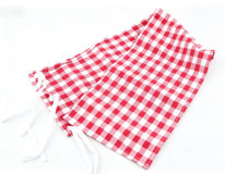 #310 【 Felicity Post Bed Curtain Ties 11"W x 22"L Red Check Bedding】 Main image