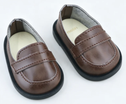 #133 【Brown Faux Leather Loafer Dress Shoes】 Main image