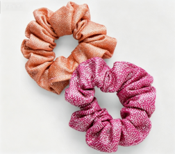 #43 【2 Pack Dotted Fabric Scrunchies Hair Accessory Set for 18'' Doll Daily Dress Up Play】 Main image