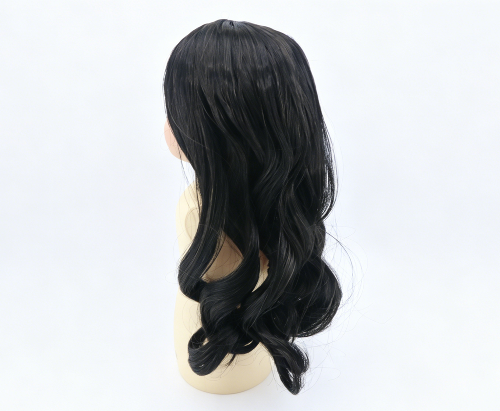 Black Long Loose Wavy Wig For 18'' Fashion Girl Doll | Synthetic Doll Replacement Hair Accessory