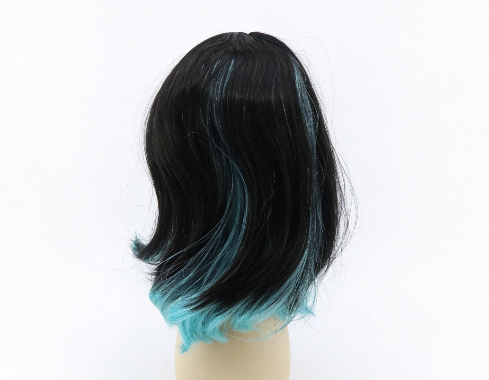 Black Ombre Mint Blue Bob Wig For 18'' Fashion Girl Doll | Synthetic Doll Replacement Hair Accessory