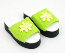 #464 【 green flower slippers for 15'' doll 】 Main image