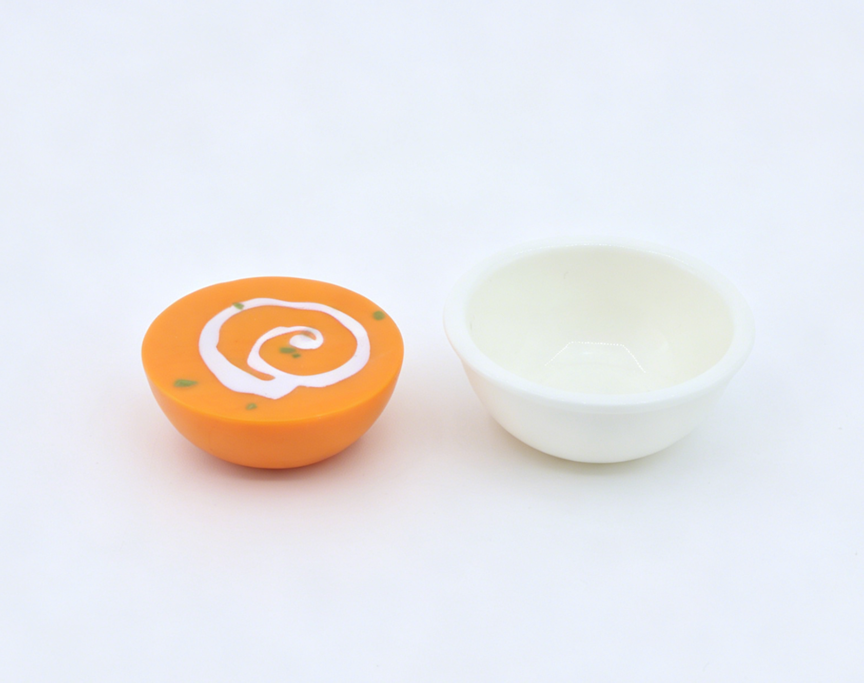 Pumpkin Soup Bowl Pretend Food Prop FOR 18'' DOLL | Doll Kitchen Accessory