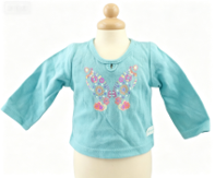 #432 【Butterfly Garden PJ's Turquoise Graphic Pajama Top for 18'' Doll】 Main image