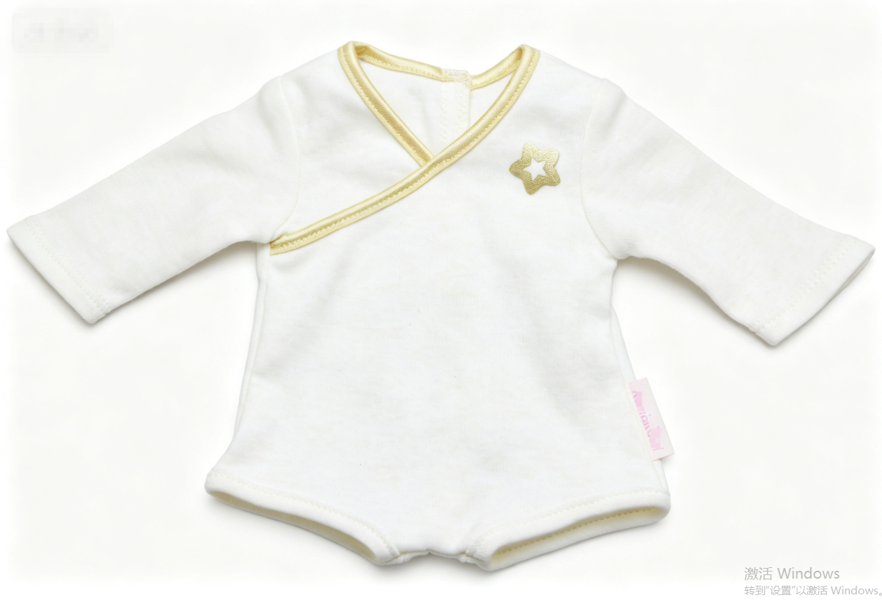 #428【A long-sleeved heathered cream bodysuit for 15‘’ doll】 Main image