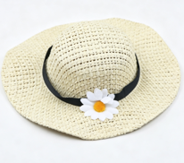#453 【Daisy Decorated Doll Straw Sun Hat】 Main image