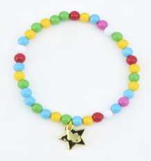 #137 【Rainbow Beaded Star Charm Necklace】 Main image