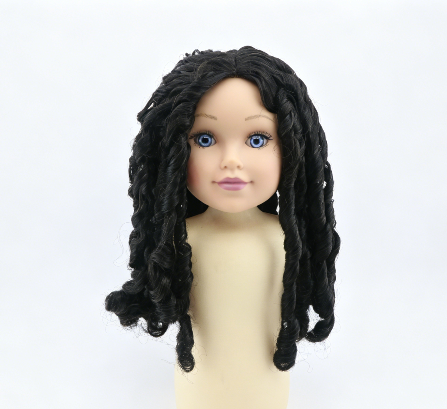 Black Spring Twist Wig For 18'' Fashion Girl Doll | Synthetic Doll Replacement Hair Accessory Secondary image