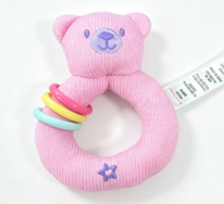 #449 【 Rattle Toy 4" Teddy Bear & Rings Accessory Plush】 Main image
