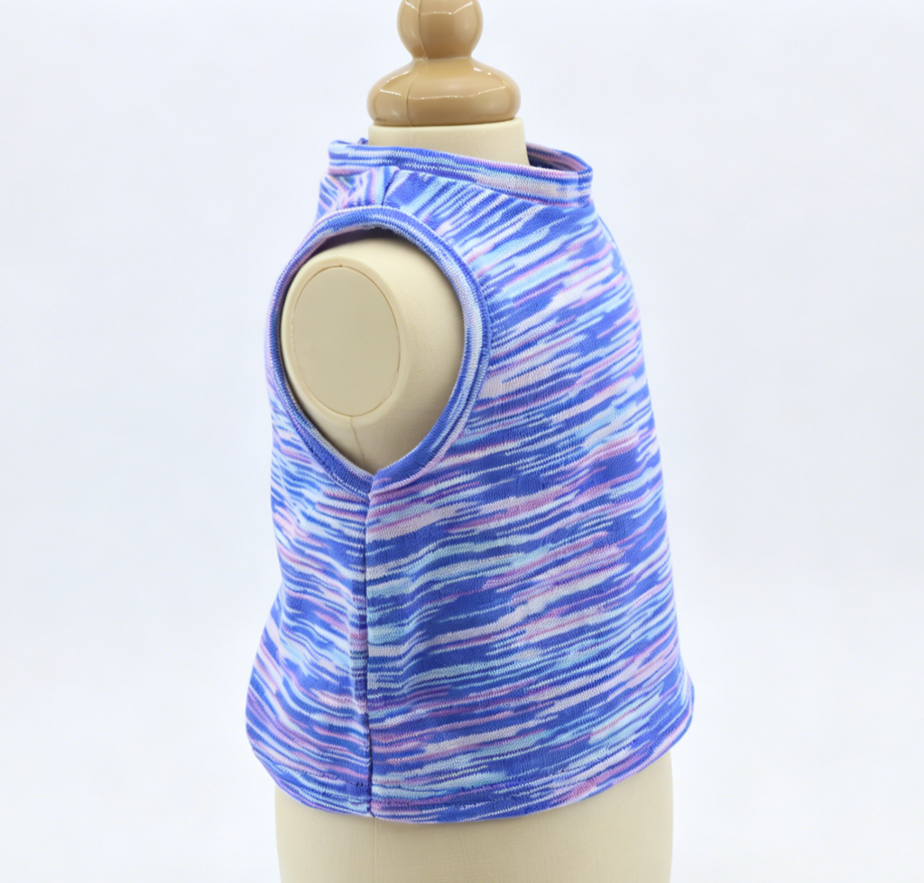Purple Blue Marled Striped Sleeveless Tank Top FOR 18'' DOLL | Doll Outfit Accessory