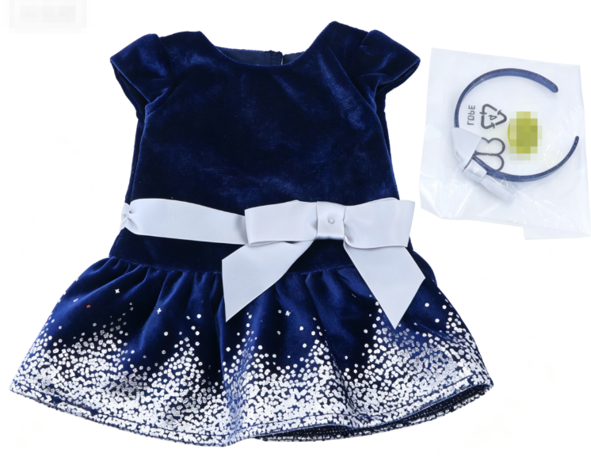 #363 【 Hanukkah Celebration Outfit dress & headband 】 Main image