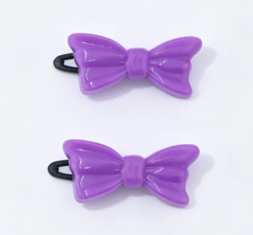 #215 【2pcs Purple Bow Hair Clips】 Main image