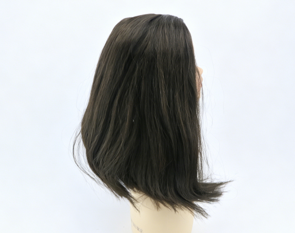 Dark Tea Brown Middle Part Shoulder Bob Wig For 18'' Fashion Girl Doll | Synthetic Doll Replacement Hair Accessory