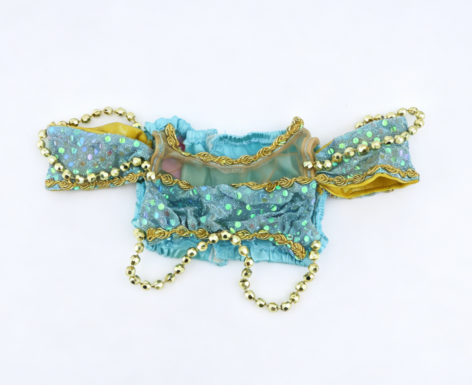 Turquoise Sequin Princess 2 Piece Outfit For 18'' Fashion Girl Doll | Doll Cosplay Costume Set Secondary image