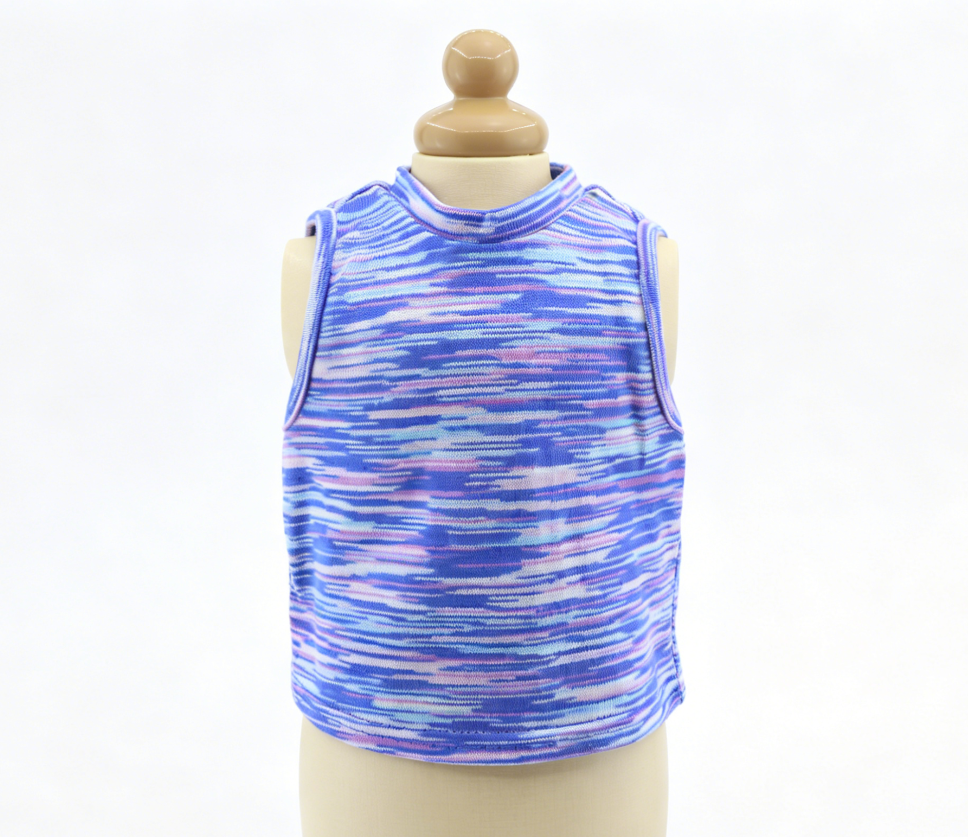 Purple Blue Marled Striped Sleeveless Tank Top FOR 18'' DOLL | Doll Outfit Accessory