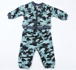 #102 【Blue Camo Zip Up Tracksuit 2Pcs Outfit Casual Jogger Set for 18 Inch Doll Daily Dress Up】 Main image