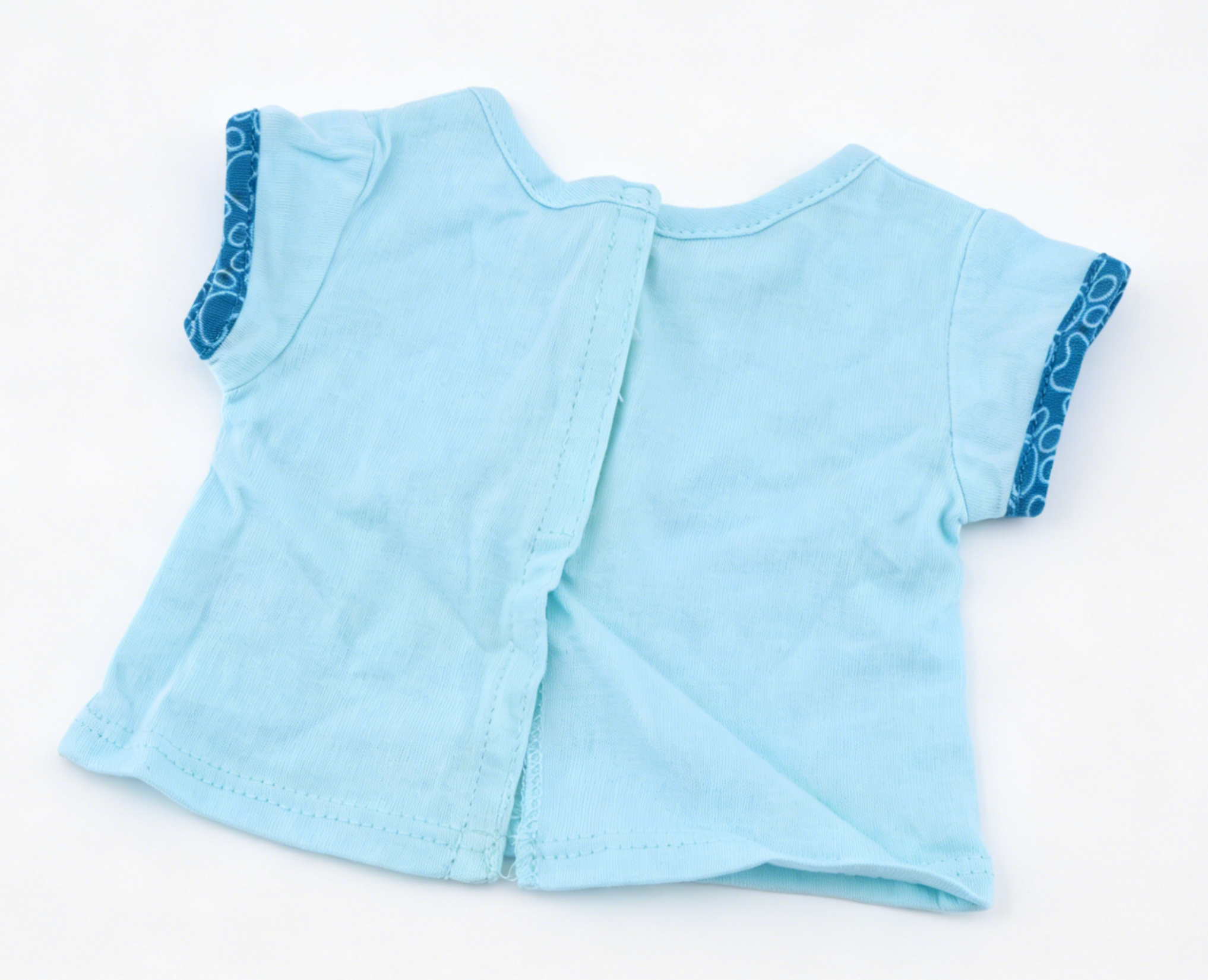 Light Blue Pomeranian Print Short Sleeve T-Shirt FOR 18'' DOLL | Doll Outfit Accessory Secondary image