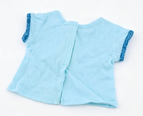 Light Blue Pomeranian Print Short Sleeve T-Shirt FOR 18'' DOLL | Doll Outfit Accessory