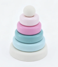 #112 【Macaron Pastel Stacking Ring Mini Toy Tower Prop Nursery Scene Accessory for 18'' doll】 Main image