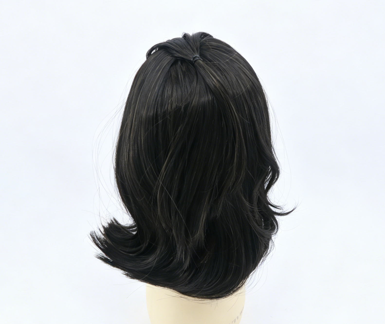 Black Half Up Ponytail Bob Wig For 18'' Fashion Girl Doll | Synthetic Doll Replacement Hair Accessory Secondary image