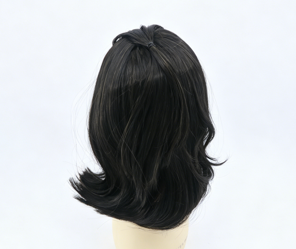Black Half Up Ponytail Bob Wig For 18'' Fashion Girl Doll | Synthetic Doll Replacement Hair Accessory
