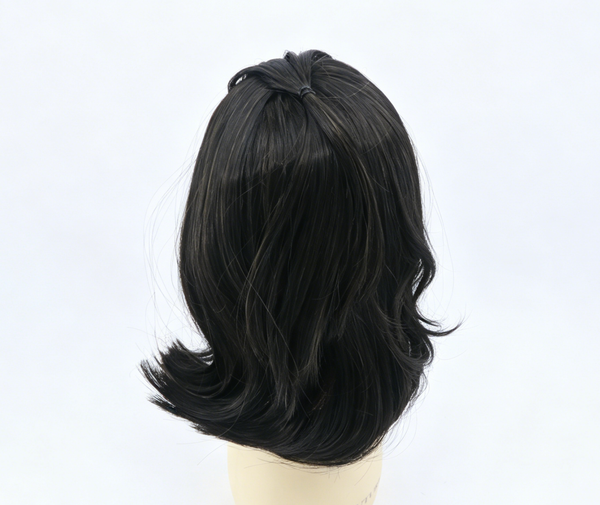 Black Half Up Ponytail Bob Wig For 18'' Fashion Girl Doll | Synthetic Doll Replacement Hair Accessory
