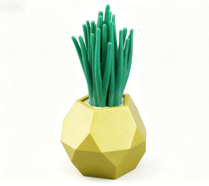 #351 【 Faux Plant Gold Planter】 Main image