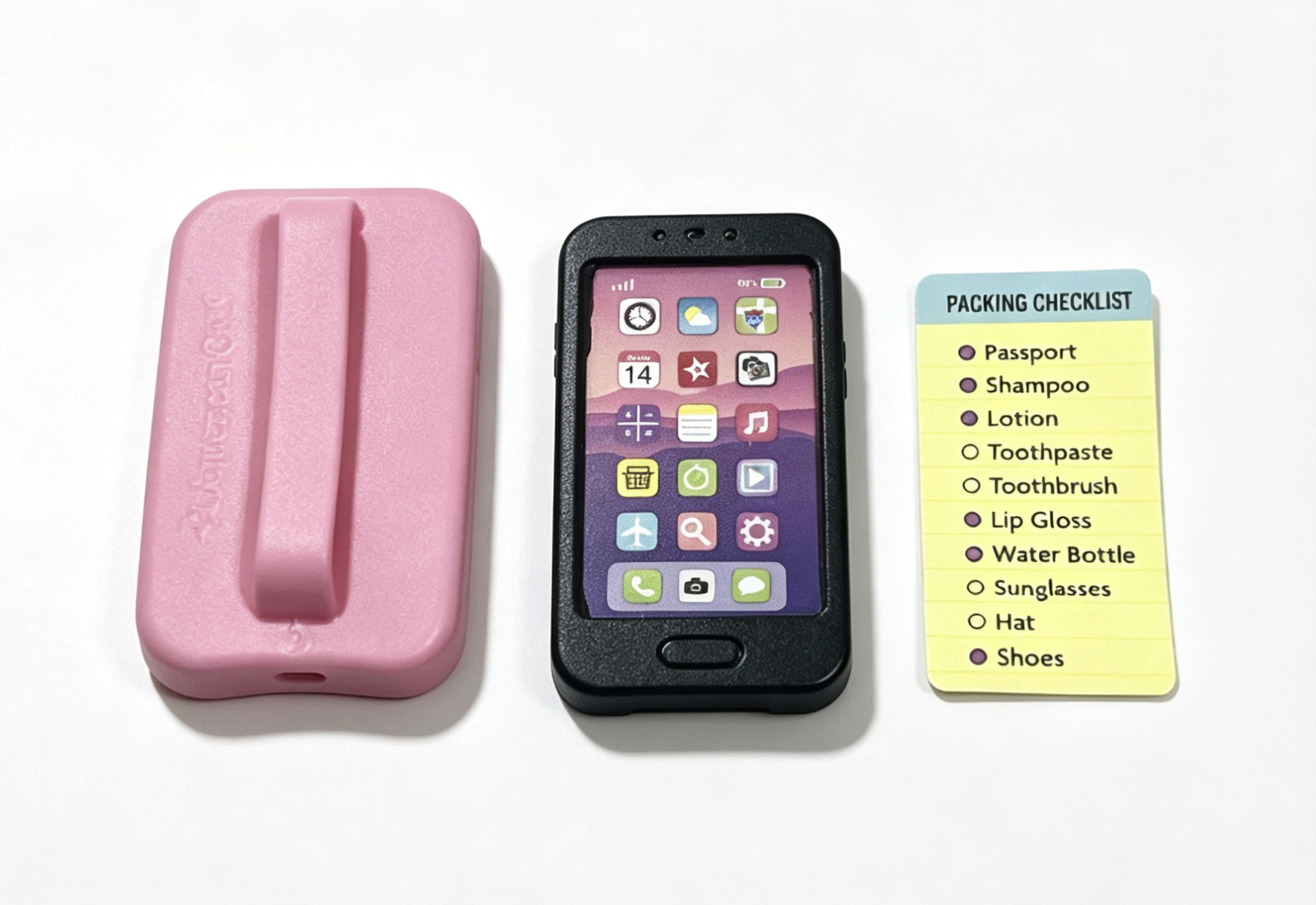 【A phone & case & 2 reversible screens for 18'' doll Travel】 Secondary image