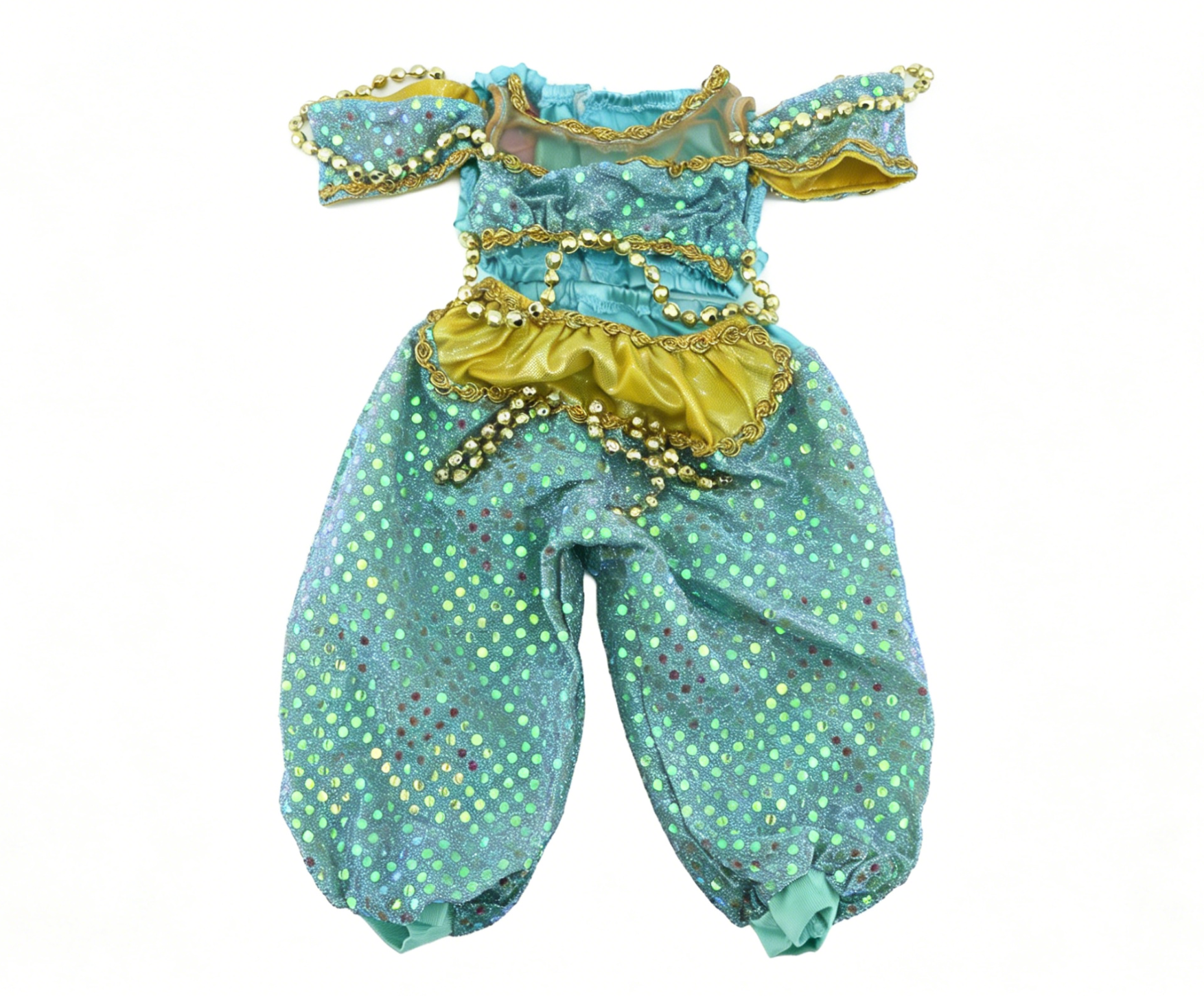 Turquoise Sequin Princess 2 Piece Outfit For 18'' Fashion Girl Doll | Doll Cosplay Costume Set Main image