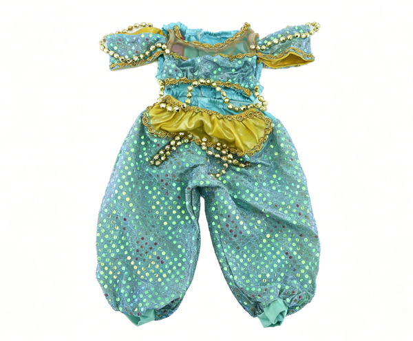 Turquoise Sequin Princess 2 Piece Outfit For 18'' Fashion Girl Doll | Doll Cosplay Costume Set
