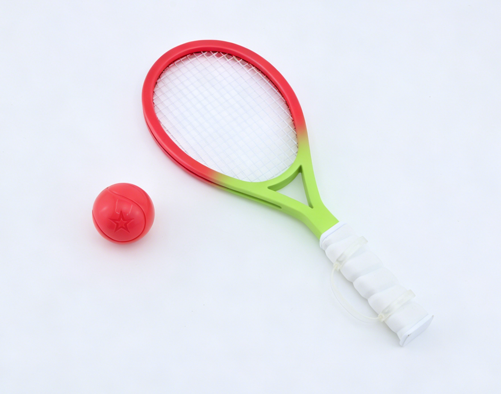 Gradient Green Blue Mini Tennis Racket & Red Star Ball Set FOR 18'' DOLL | Doll Sports Accessory