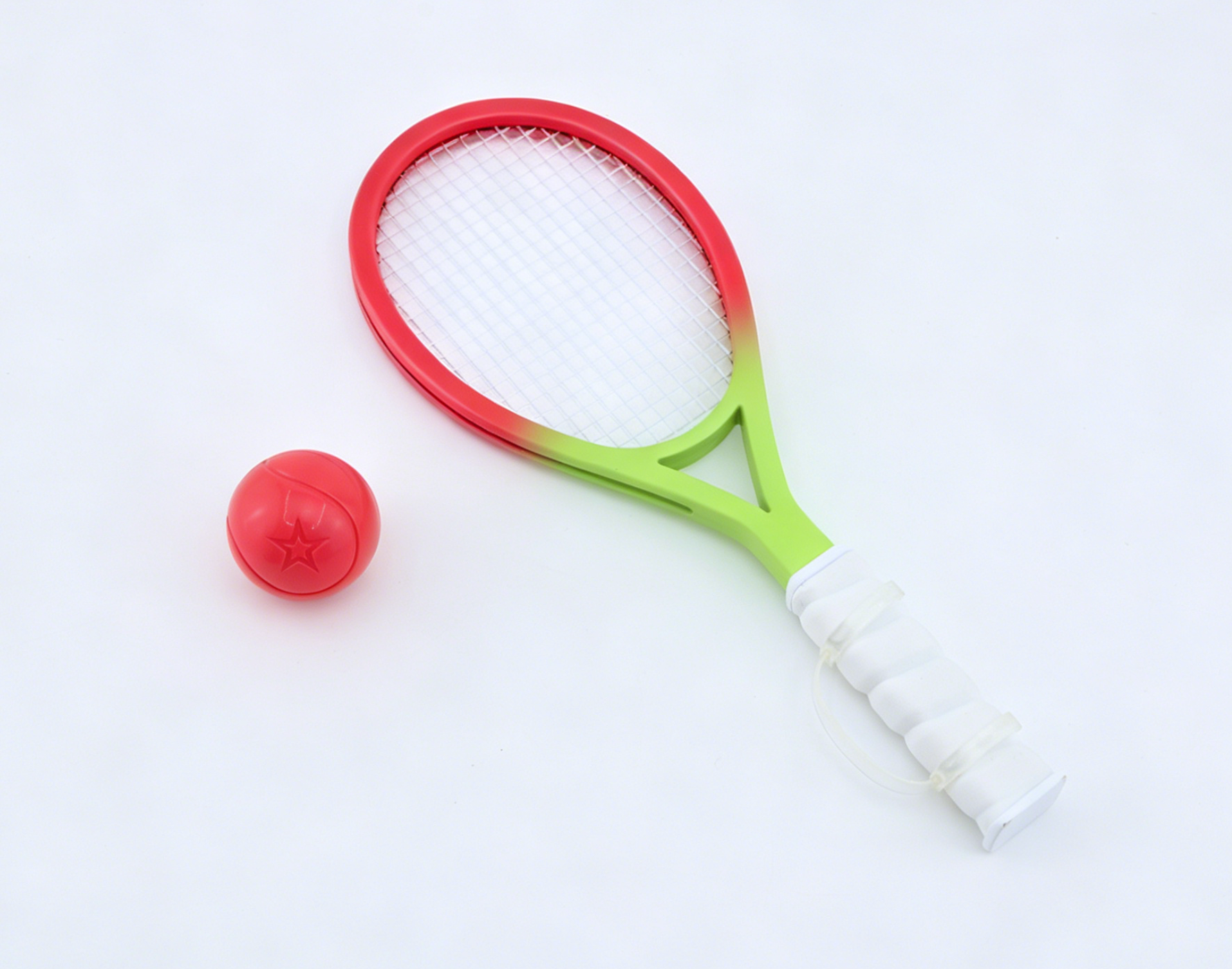 Gradient Green Blue Mini Tennis Racket & Red Star Ball Set FOR 18'' DOLL | Doll Sports Accessory