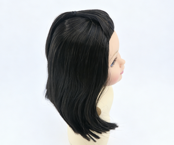 Black Half Up Ponytail Bob Wig For 18'' Fashion Girl Doll | Synthetic Doll Replacement Hair Accessory
