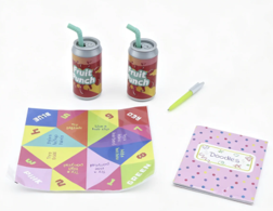 #34 【Sleepover Party Accessory Set Drink & Notebook Prop for 18'' DOLL】 Main image