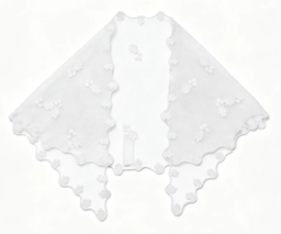 #141 【White Floral Lace Triangle Headscarf for 18'' doll】 Main image
