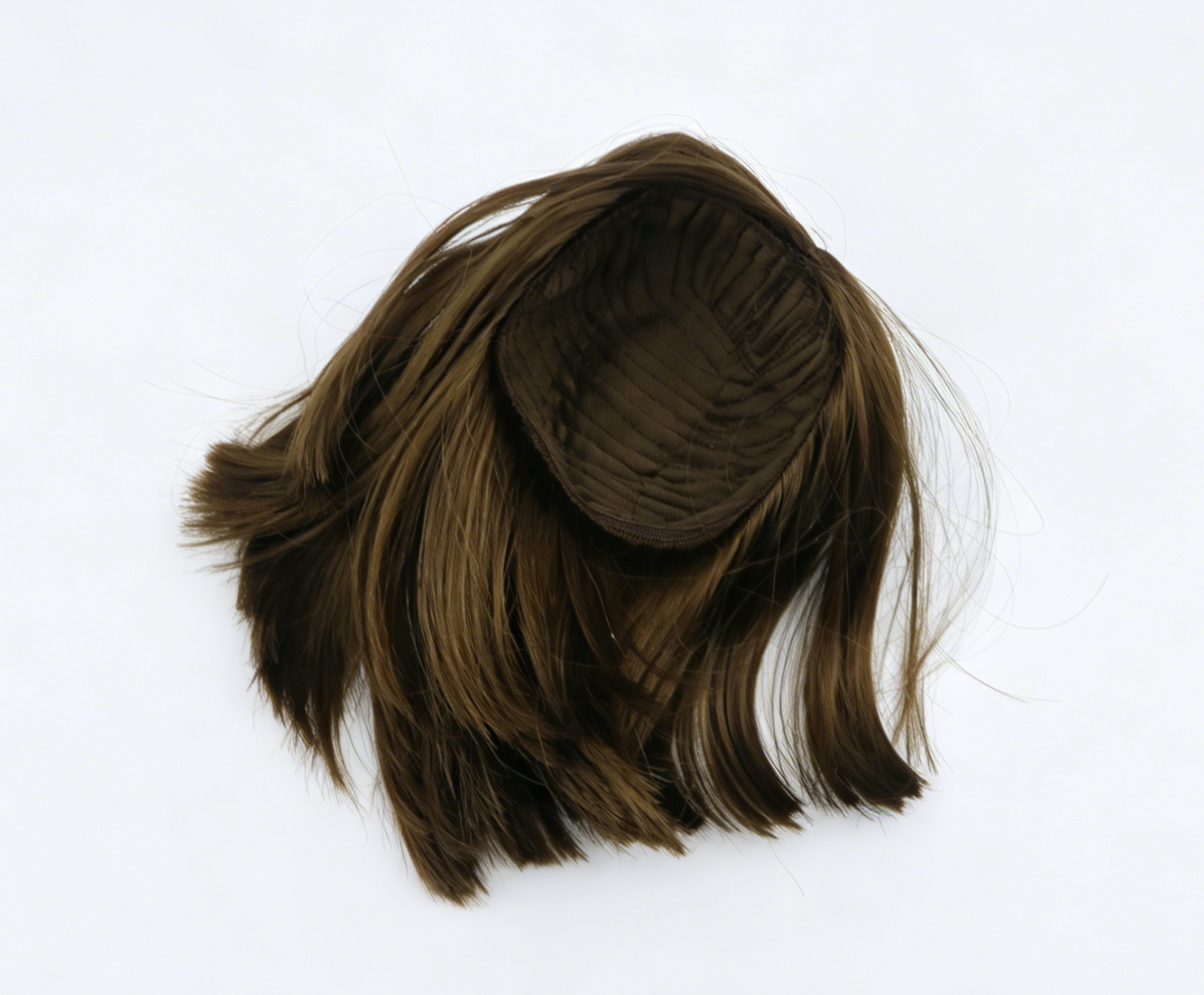 Medium Brown Middle Part Straight Bob Wig With 8cm Inner Diameter For Fashion Girl Doll | Synthetic Doll Replacement Hair Accessory