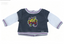 #125 【Grey Mesh Sleeve Graffiti Print Varsity Style Long Sleeve Top】