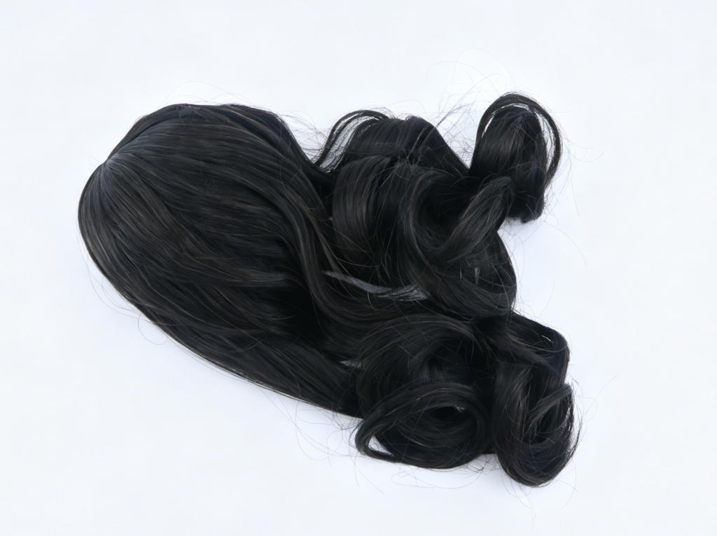 Black Long Loose Wavy Wig For 18'' Fashion Girl Doll | Synthetic Doll Replacement Hair Accessory