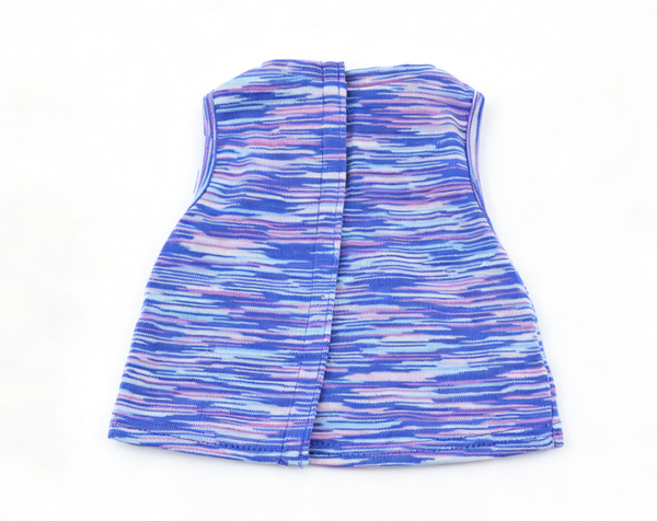 Purple Blue Marled Striped Sleeveless Tank Top FOR 18'' DOLL | Doll Outfit Accessory