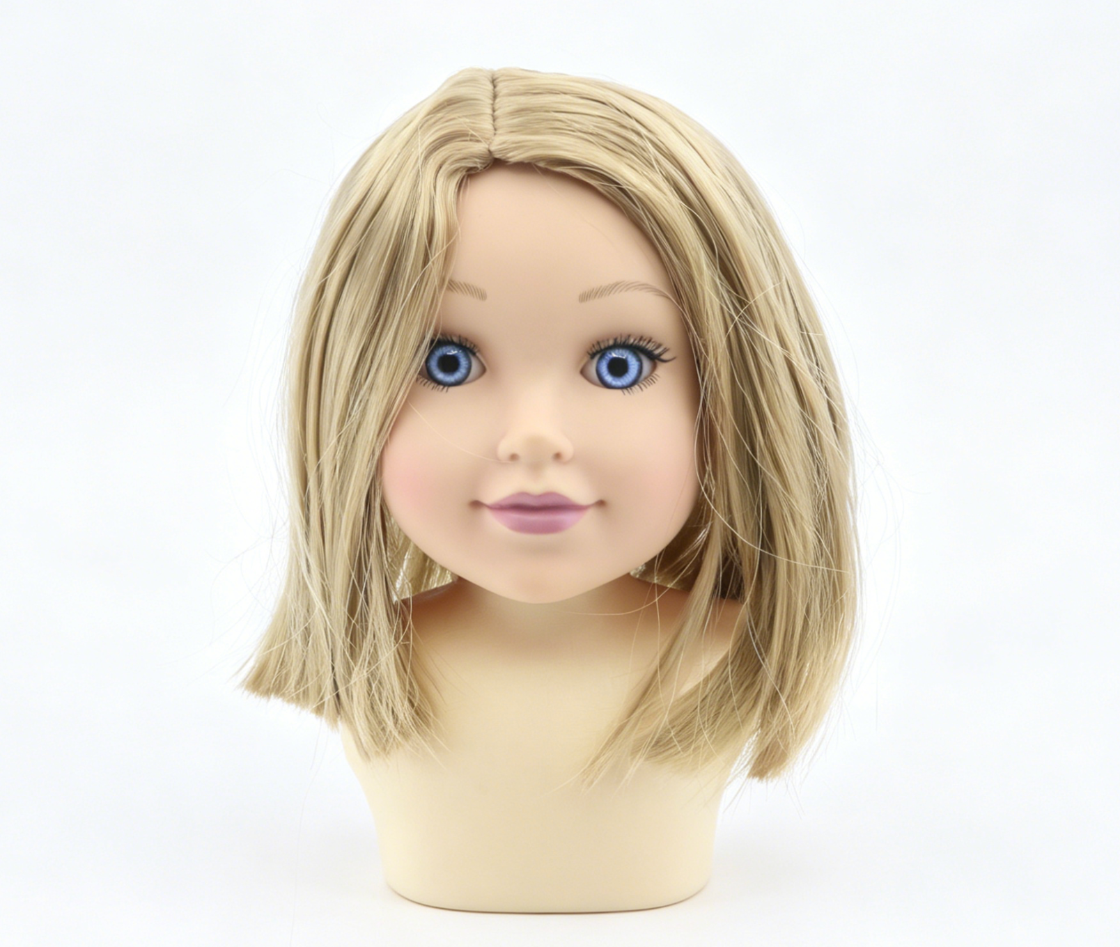 Light Blonde Straight Bob Wig For 18'' Fashion Girl Doll | Synthetic Doll Replacement Hair Accessory Main image